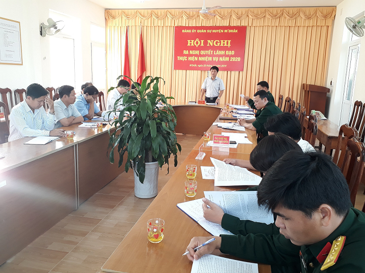 Đảng ủy Quân sự huyện M’Drắk ra Nghị quyết lãnh đạo thực hiện nhiệm vụ năm 2020
